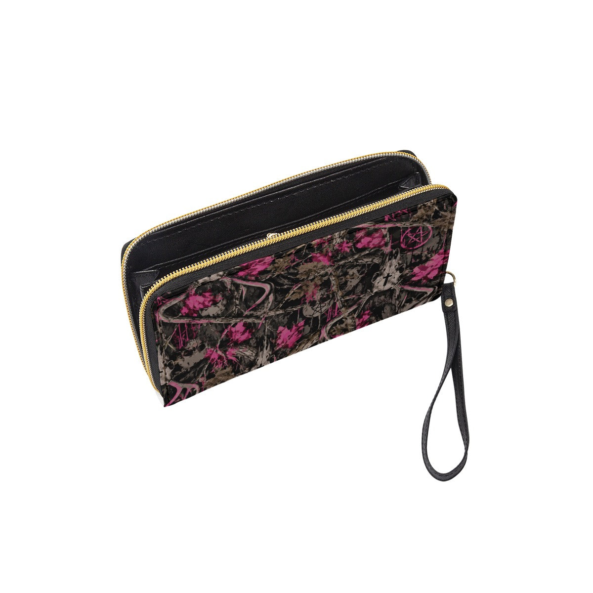 Country Camo Long Wallet With Black Hand Strap