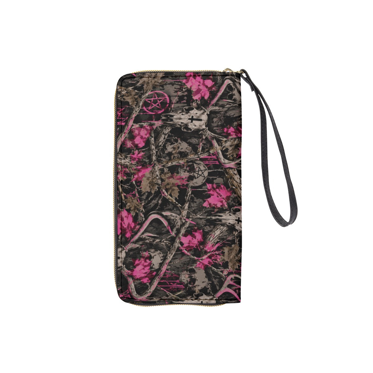 Country Camo Long Wallet With Black Hand Strap