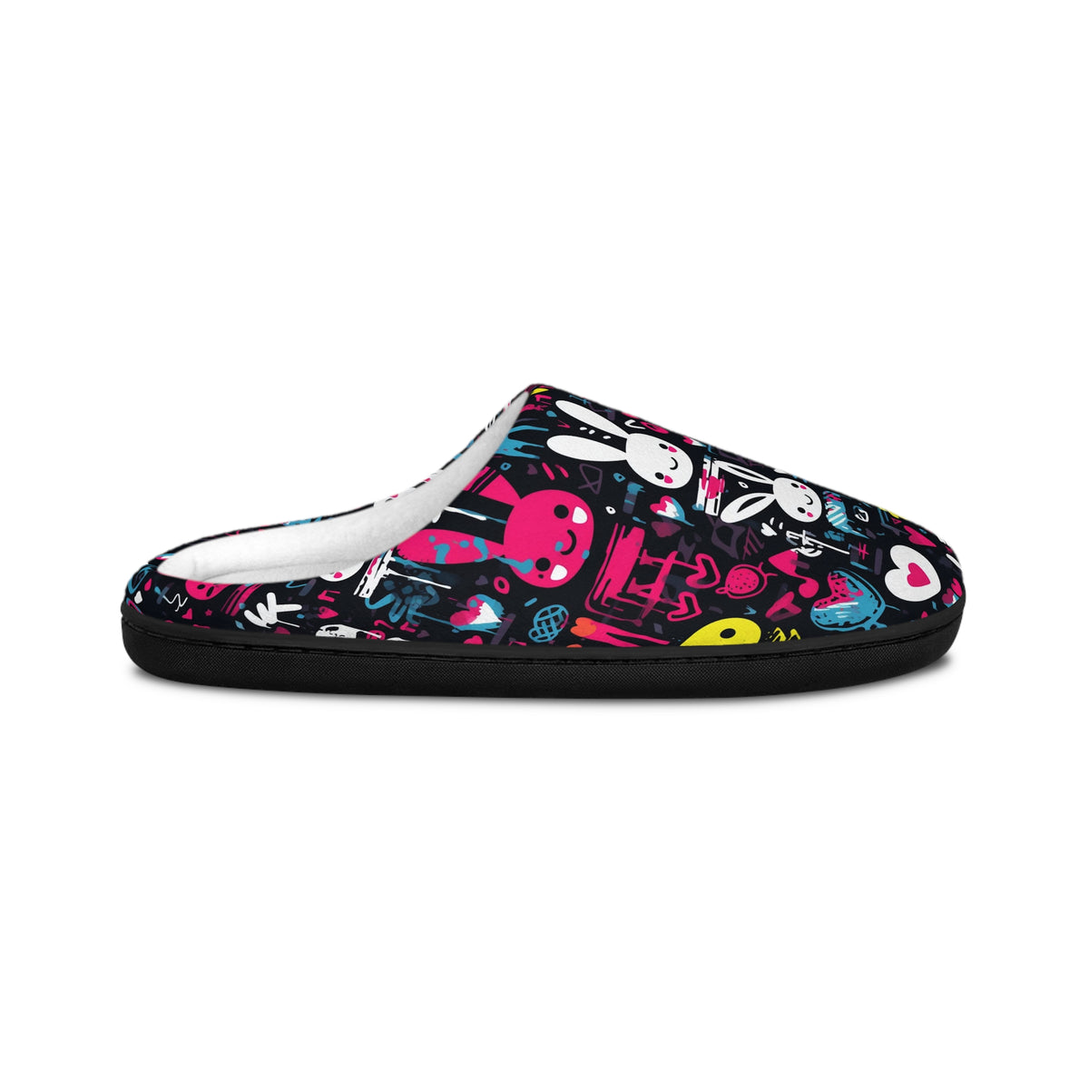 Cute Kawaii Bunny Graffiti Indoor Slippers