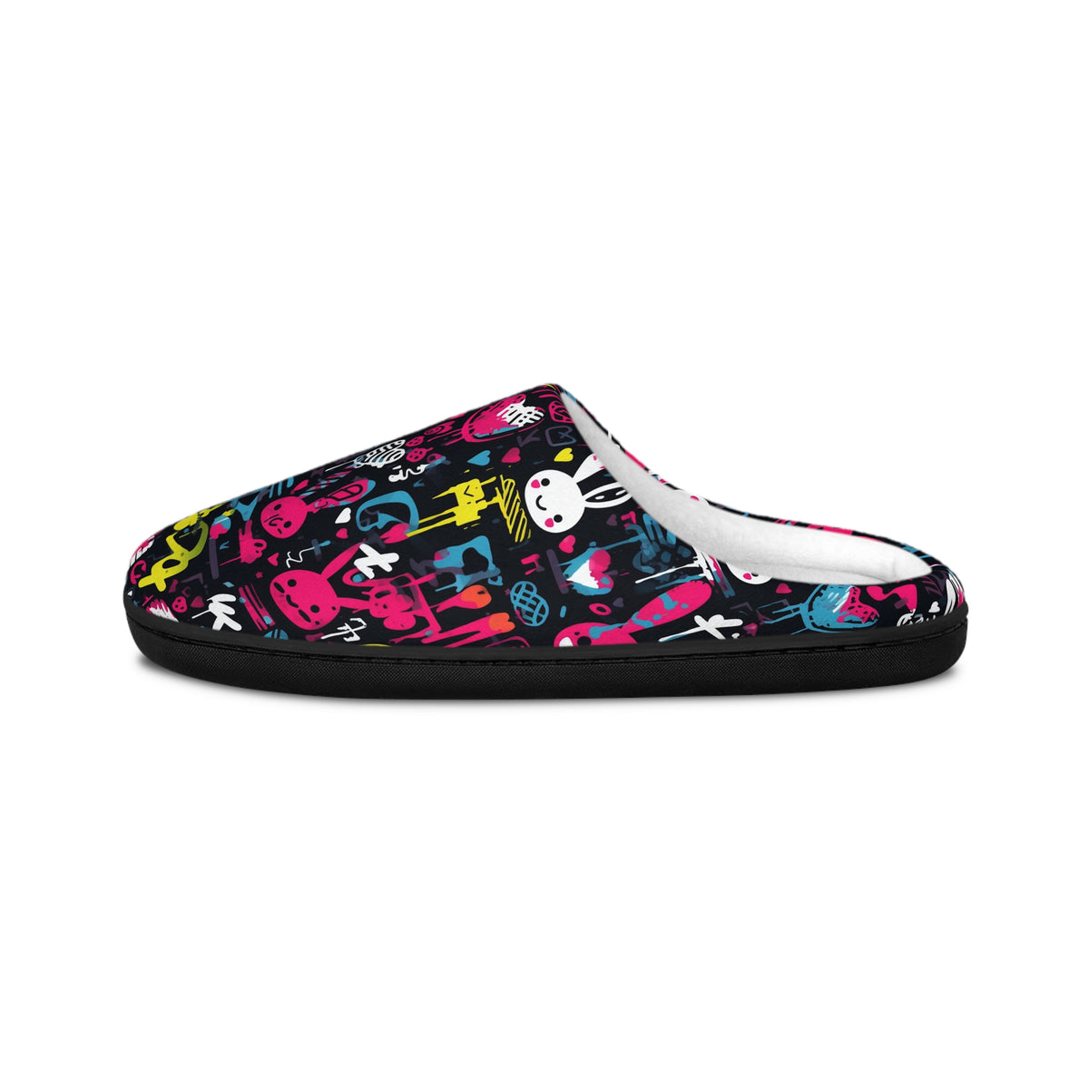 Cute Kawaii Bunny Graffiti Indoor Slippers