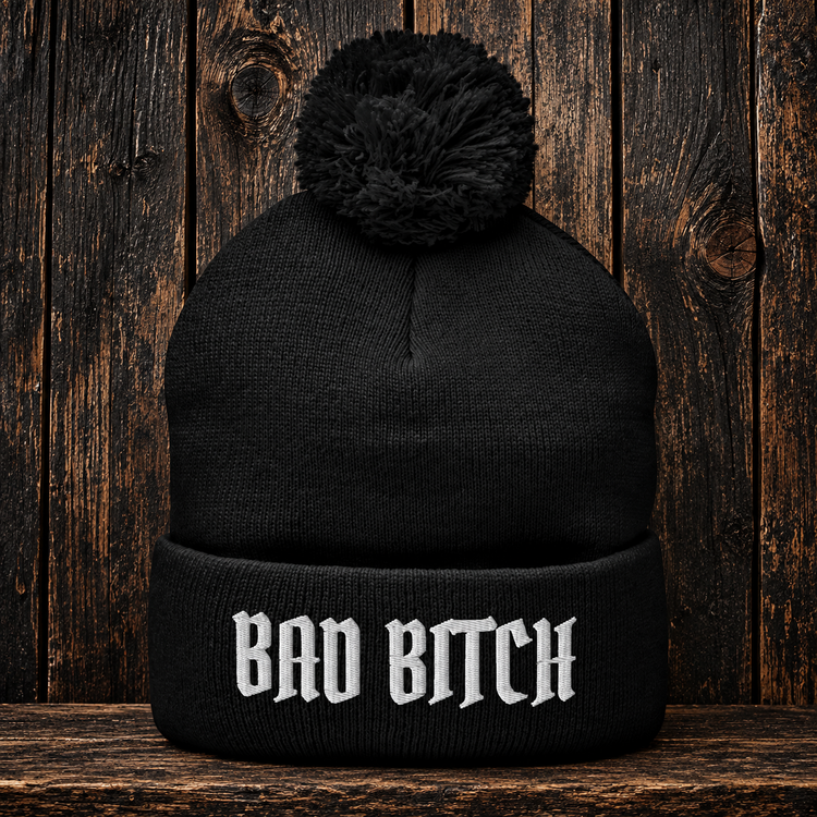 Bad Bitch Pom-Pom Beanie