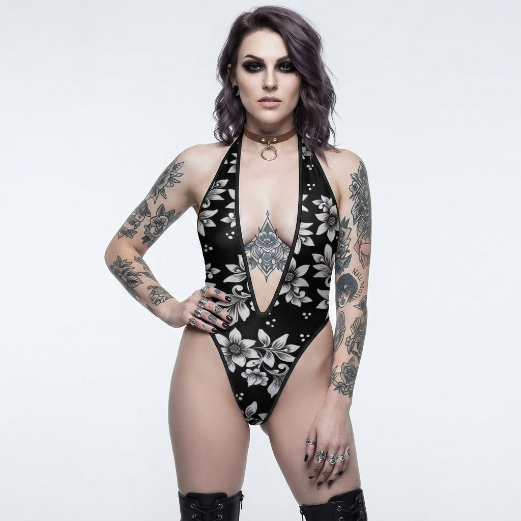 Dead Flower Deep-V One-Piece