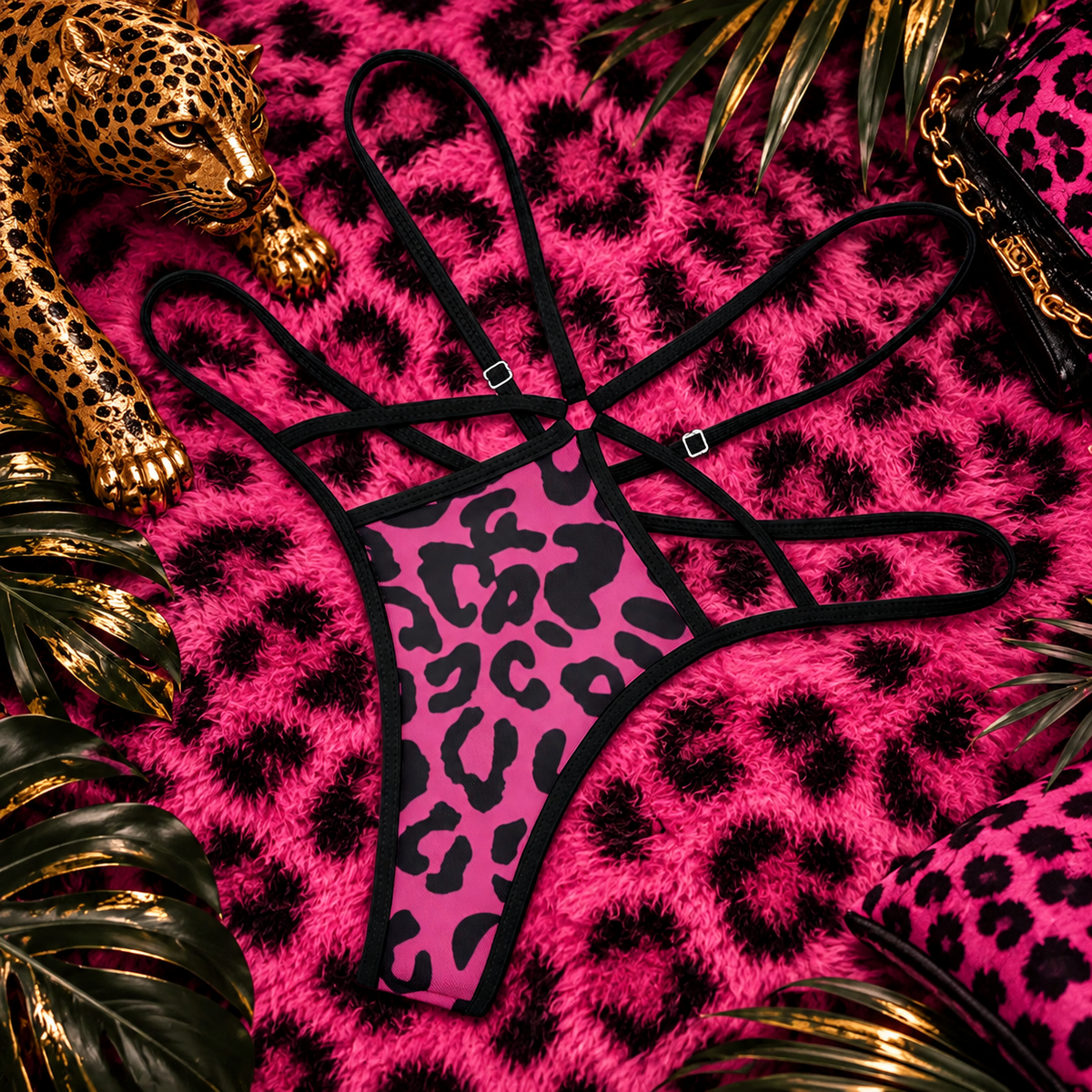 Purp Leopard Thong