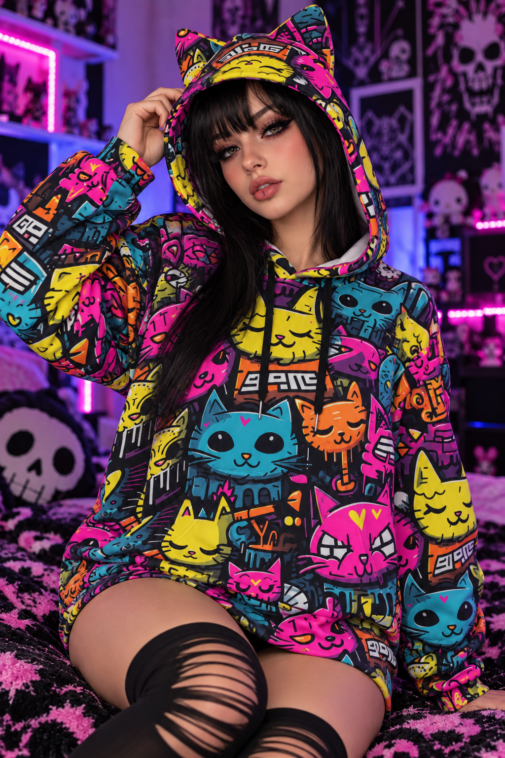 Mewozer Hoodie With Decorative Ears