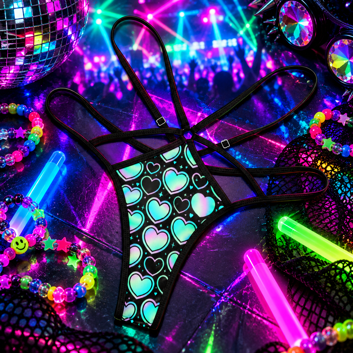 Holo Hearts Thongs