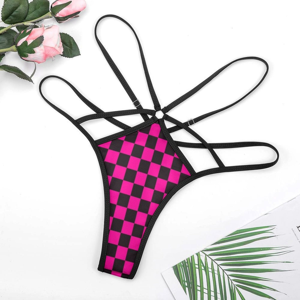 Pink Checker Thong
