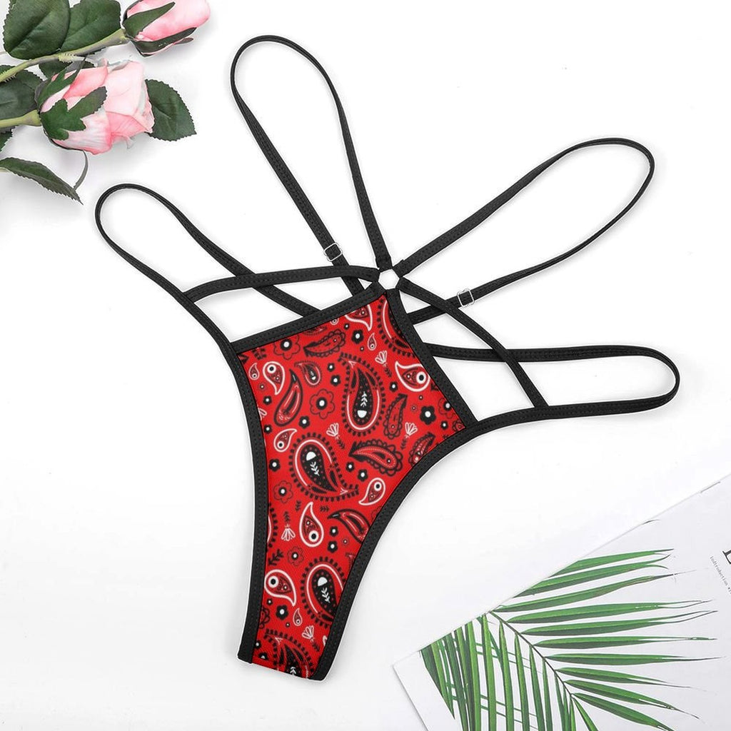 Red Bandana Thong